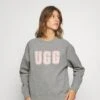 Ugg Madeline Fuzzy Logo Crewneck - Sweatshirt - Grey Heather/Sonora