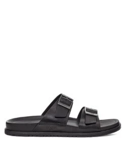 UGG Wainscott Buckle Slide - Black Leather