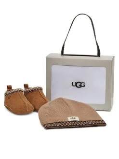 UGG Baby Tasman And Beanie Gift Set - Brown