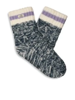 UGG Deedee Fleece Lined Quarter Socks - Midnight / Wild Indigo