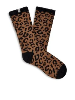 UGG Josephine Fleece Lined Socks - Cedar Leopard