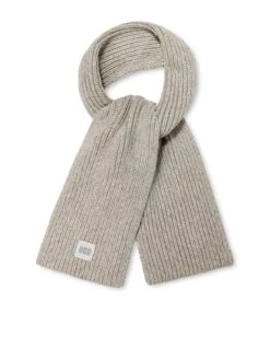 UGG Chunky Rib Knit Scarf - Light Grey
