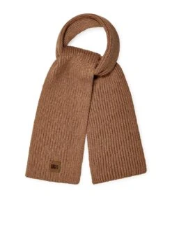 UGG Chunky Rib Knit Scarf - Camel