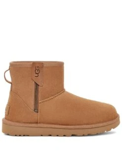 UGG Classic Mini Bailey Zip Ankle Boots - Chestnut