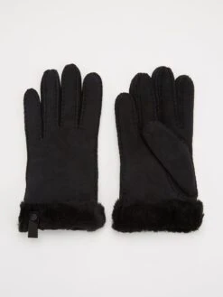 UGG Shorty Glove Leather Trim - Black