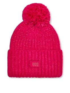 UGG Airy Knit Chunky Pom Cuff Hat