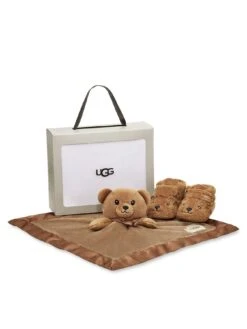 UGG I Baby Bixbee And Lovey Bear Stuffie Gift Set - Brown