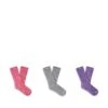 UGG Exclusive Leda Sparkle 3 Pack Socks - Pink Meadow / Metal Grey