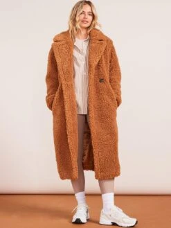 UGG Ugg Gertrude Long Teddy Coat - Chestnut